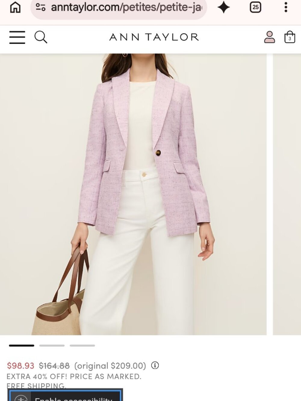 Ann Taylor 0 Petite Blazer